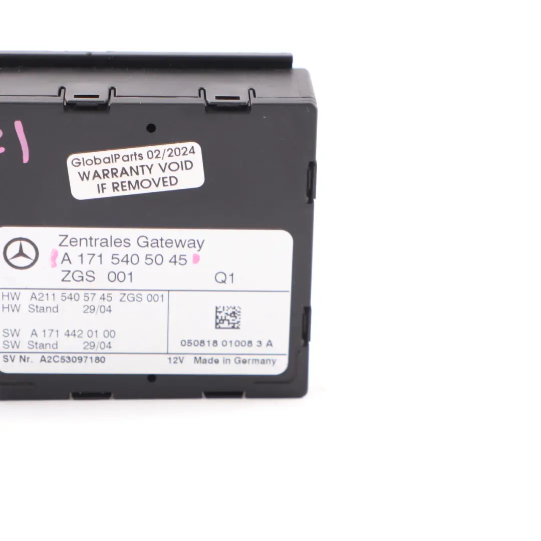 Mercedes SLK R171 Zentrales Gateway Modul ECU Steuer Gerät - SKU A1715405045 - Teilenummer A1715405045
