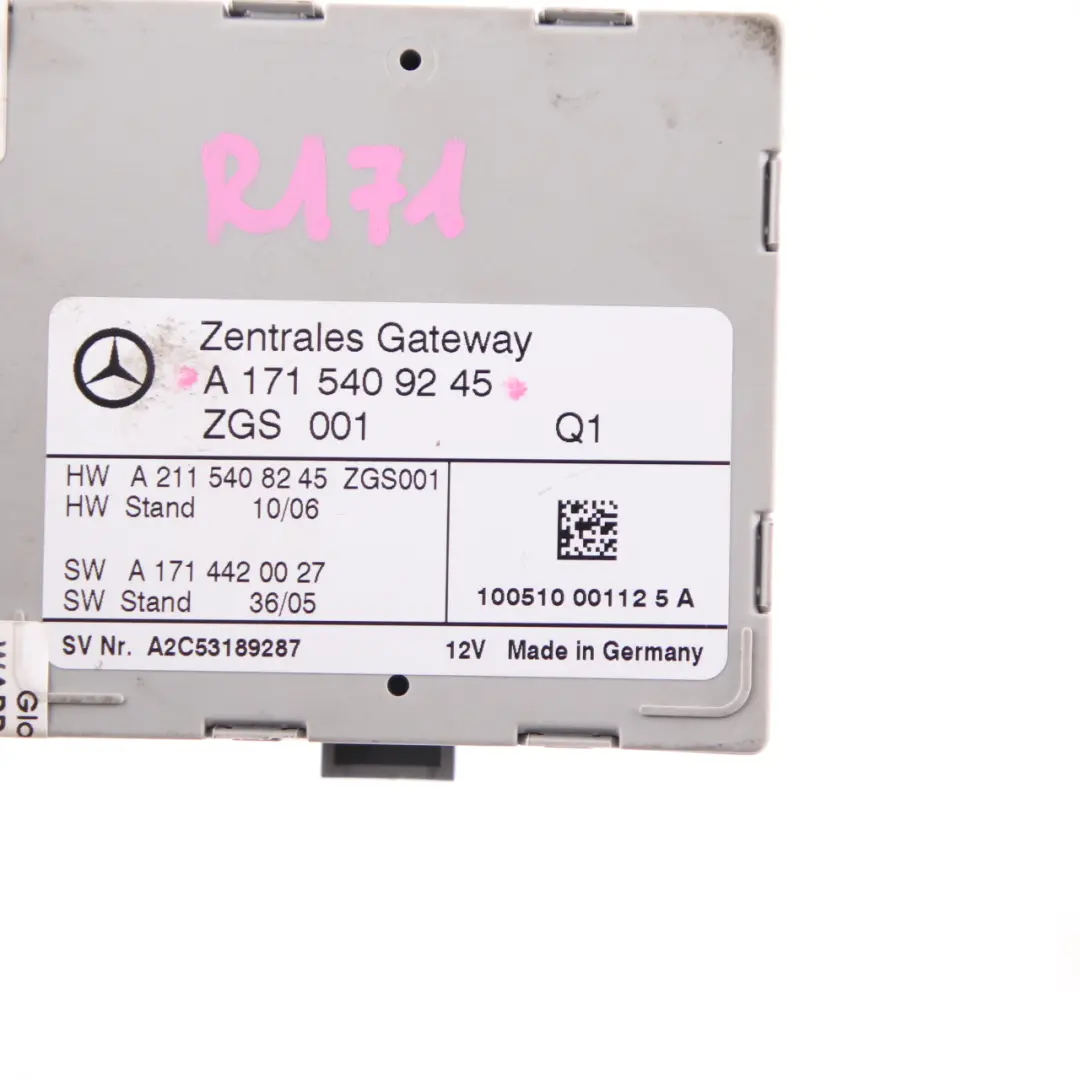 Mercedes SLK R171 Gateway Control Unit Gateway Module ECU - SKU A1715409245 - Part number A1715409245