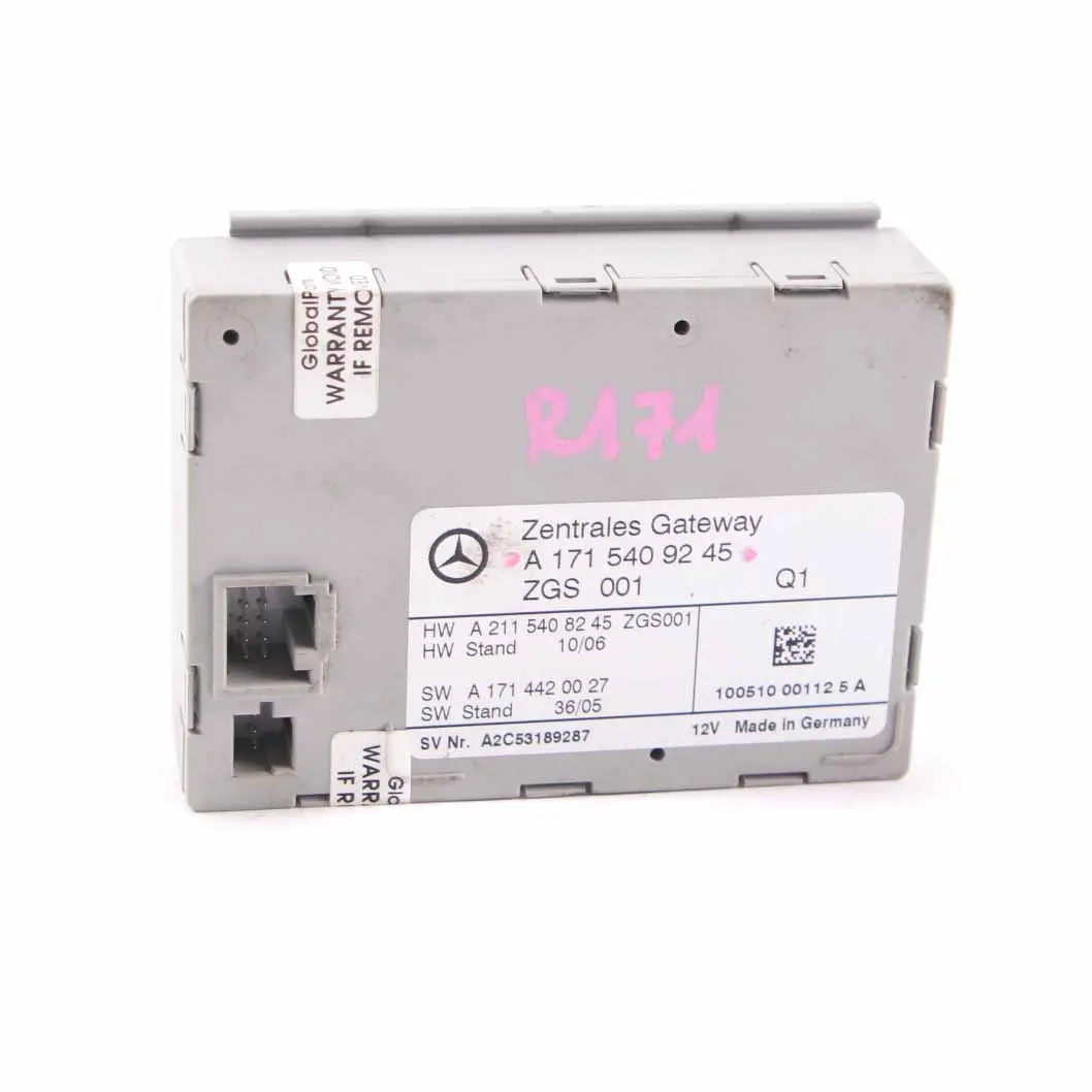 Gateway Steuergerät Gateway Modul ECU für Mercedes SLK R171 mit Teilenummer A1715409245 Mercedes SLK R171 Gateway Steuergerät Gateway Modul ECU - SKU A1715409245 - Teilenummer A1715409245