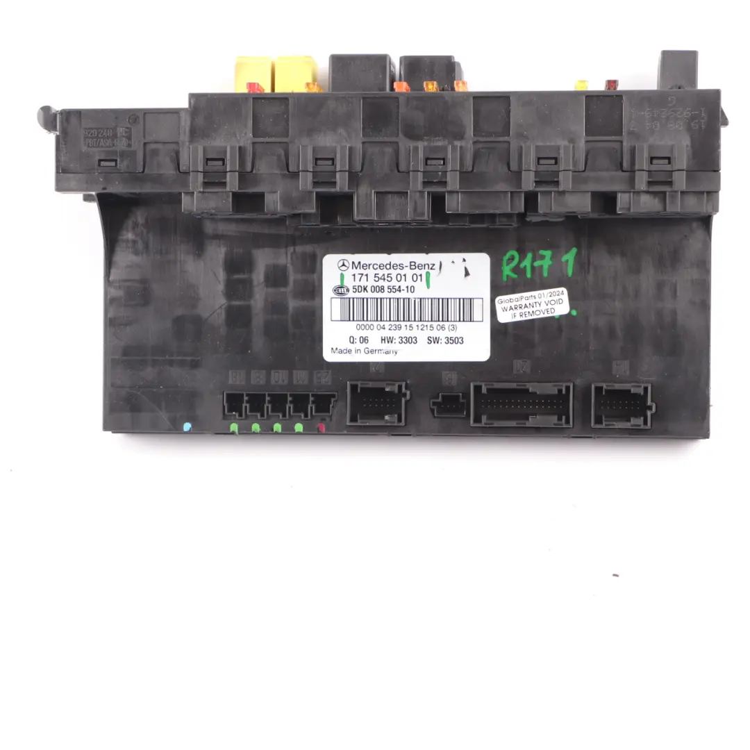 Caja de fusibles SAM Relé Unidad Control Módulo para Mercedes SLK R171 con número de pieza A1715450101 Mercedes SLK R171 Caja de fusibles SAM Relé Unidad Control Módulo - SKU A1715450101 - Número de pieza A1715450101