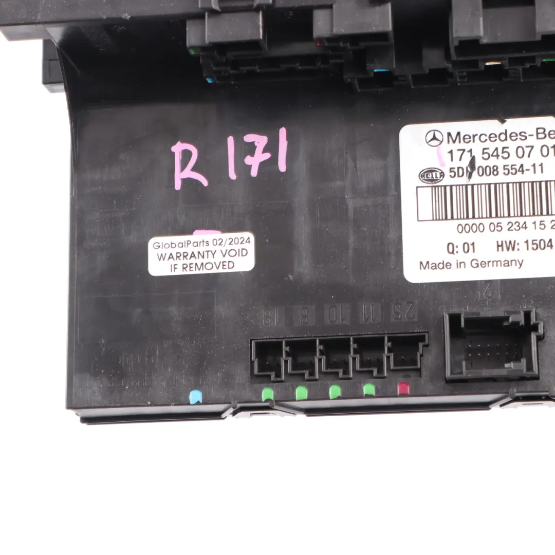 Mercedes R171 Caja fusibles relé módulo unidad control SAM trasera - SKU A1715450701 - Número de pieza A1715450701