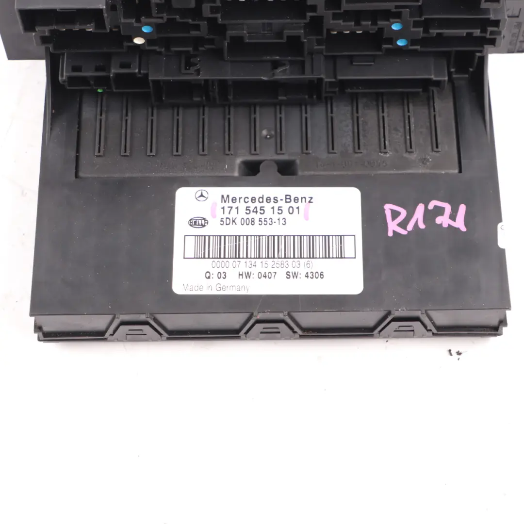 Front Fuse Box SAM Relay Control Unit Module to Mercedes SLK R171 with Part number A1715451701 Mercedes SLK R171 Front Fuse Box SAM Relay Control Unit Module - SKU A1715451501 - Part number A1715451701