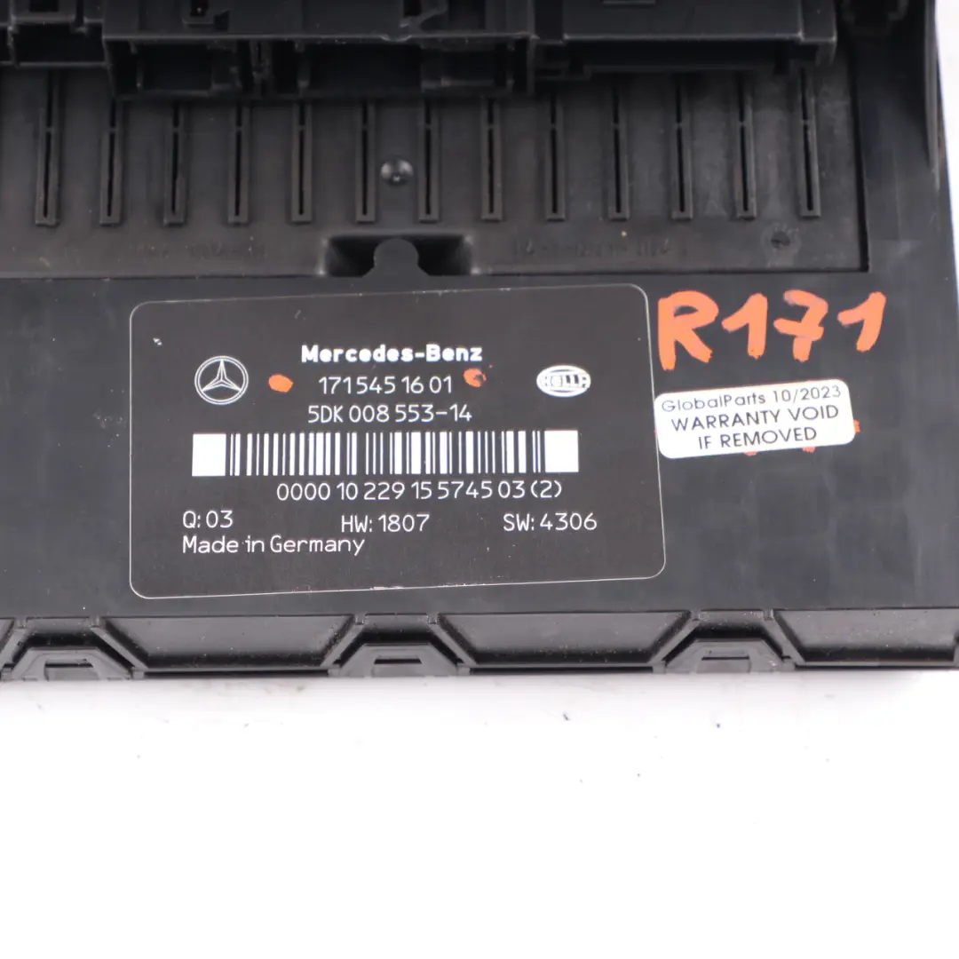 Fuse Box Relay Control Unit Electric Module SAM to Mercedes SLK R171 with Part number A1715451601 Mercedes SLK R171 Fuse Box Relay Control Unit Electric Module SAM - SKU A1715451601 - Part number A1715451601