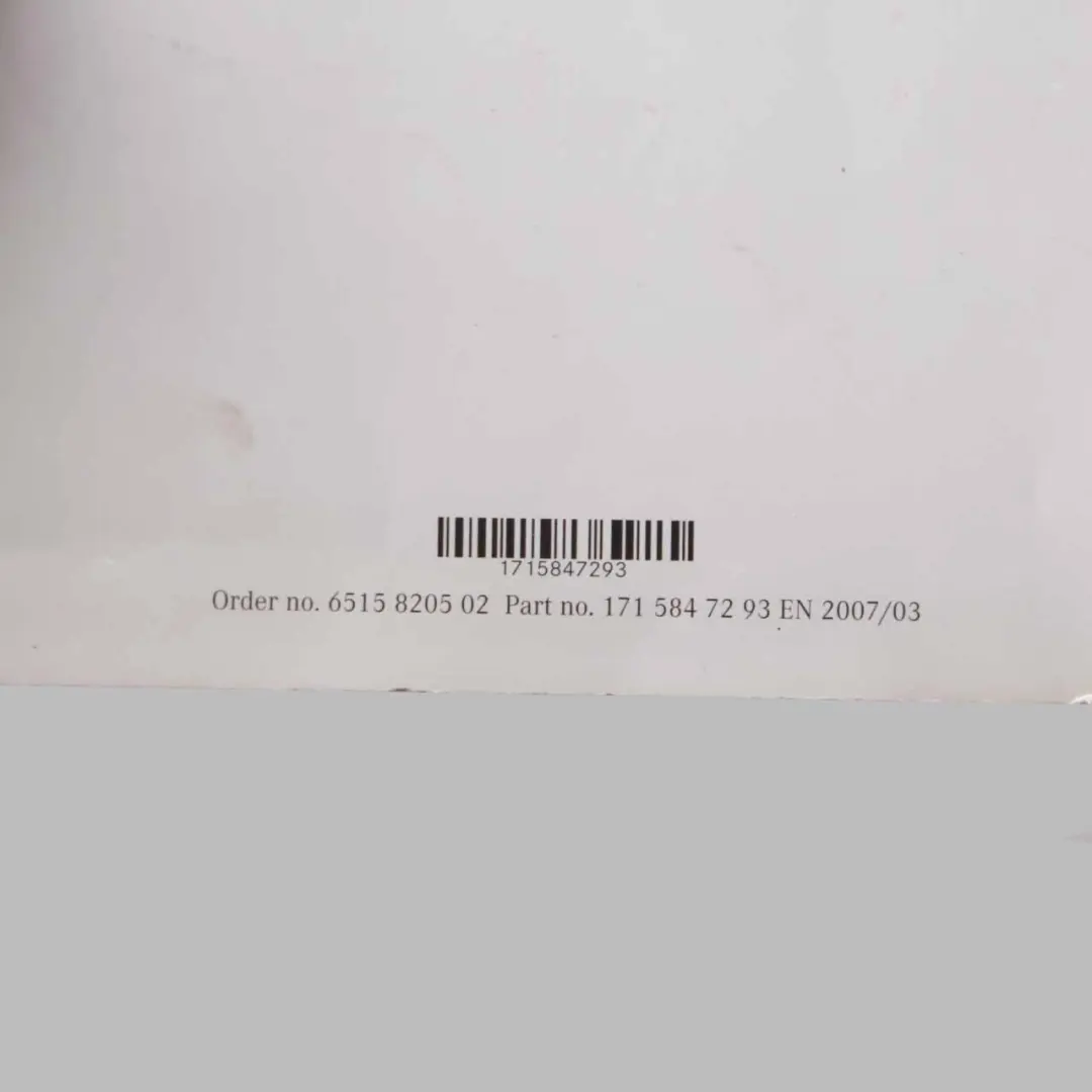 Mercedes W169 W245 Owner's Service Booklet - SKU A1715847293-1 - Part number A1715847293