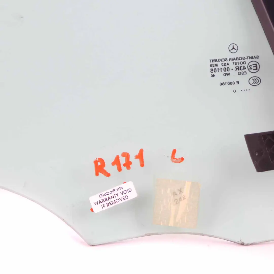 Seitenscheibenglas hinten links AS2 für Mercedes SLK R171 Cabrio mit Teilenummer A1716700300 Mercedes SLK R171 Cabrio Seitenscheibenglas hinten links AS2 - SKU A1716700300 - Teilenummer A1716700300