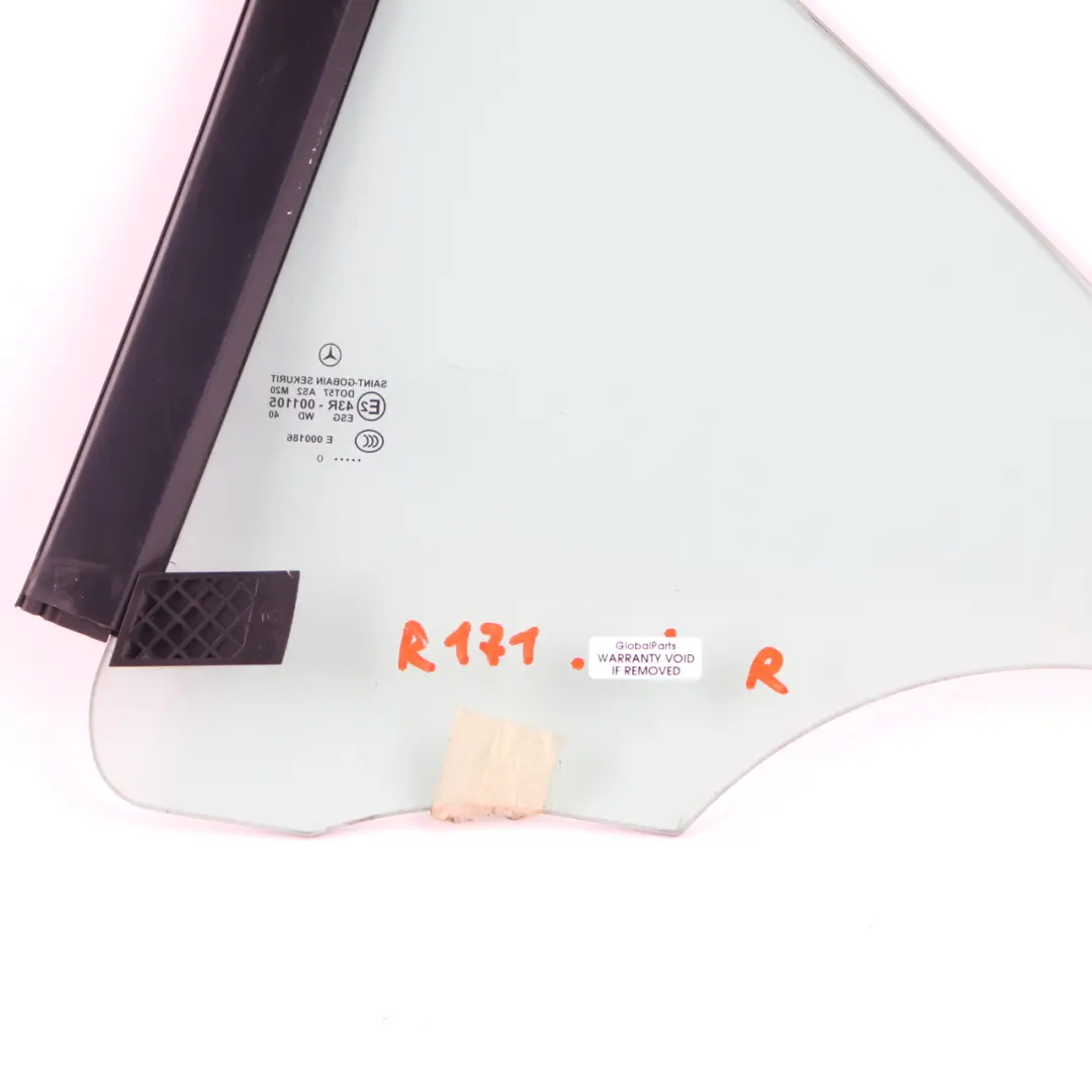 Side Window Glass Rear Right O/S AS2 to Mercedes SLK R171 Convertible with Part number A1716700400 Mercedes SLK R171 Convertible Side Window Glass Rear Right O/S AS2 - SKU A1716700400 - Part number A1716700400