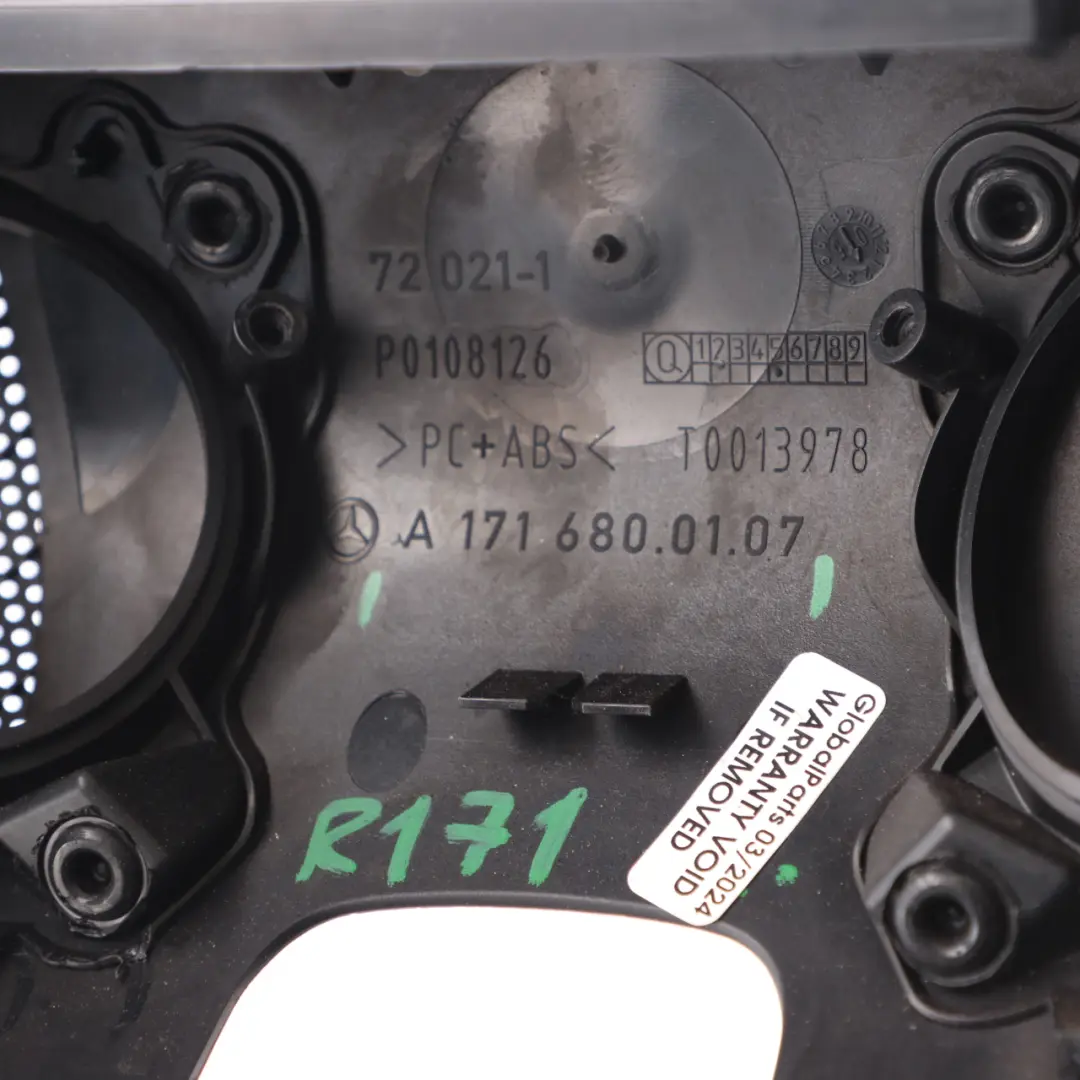 Cover Mercedes R171 Centre Consol Armrest Compartment Trim Black - SKU A1716800107 - Part number A1716800107