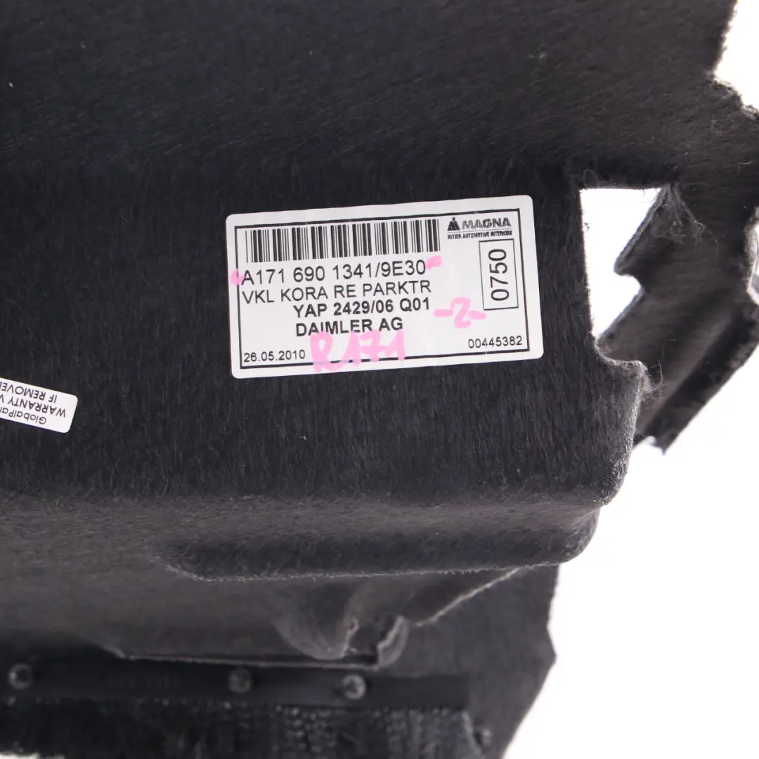 Trunk Carpet Trim Right O/S Boot Floor Luggage to Mercedes SLK R171 with Part number A1716901341 Mercedes SLK R171 Trunk Carpet Trim Right O/S Boot Floor Luggage - SKU A1716901341 - Part number A1716901341