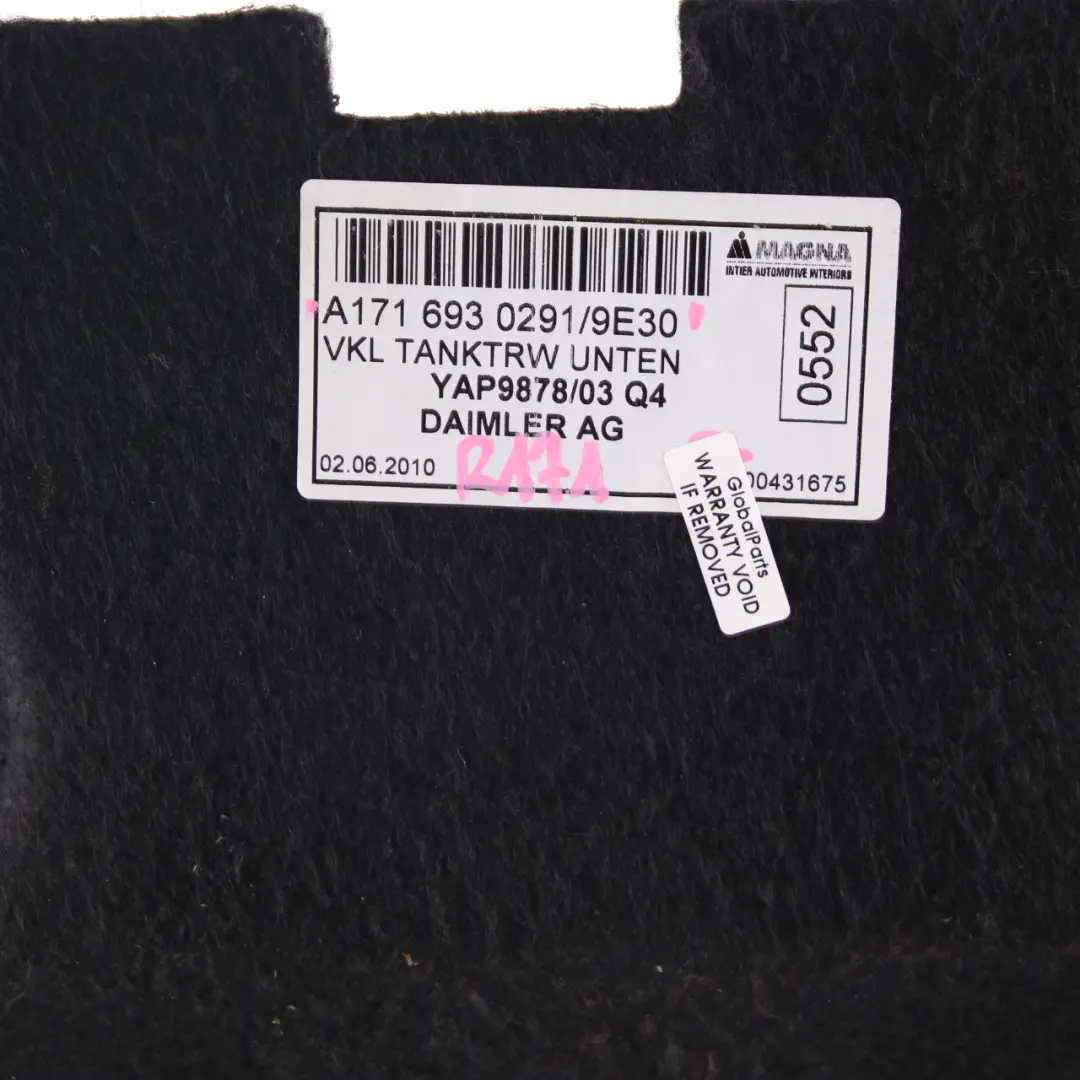 Trunk Carpet Floor Mat Rear Liner Cover to Mercedes R171 with Part number A1716930291 Mercedes R171 Trunk Carpet Floor Mat Rear Liner Cover - SKU A1716930291 - Part number A1716930291