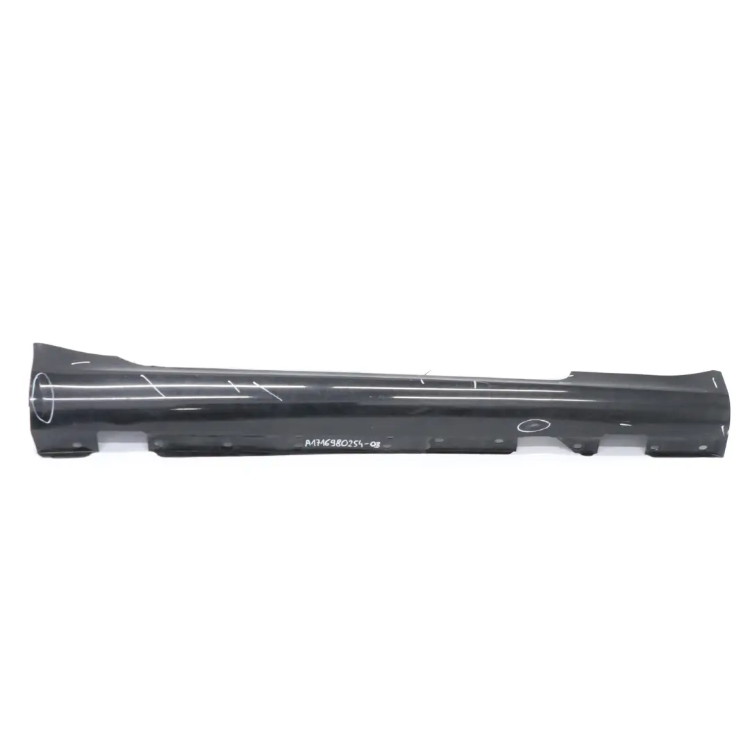 Door Sill Side Cover Skirt Right O/S Obsidian Black Metallic - 197 to Mercedes R171 with Part number A1716980254 Mercedes R171 Door Sill Side Cover Skirt Right O/S Obsidian Black Metallic - 197 - SKU A1716980254-OB - Part number A1716980254