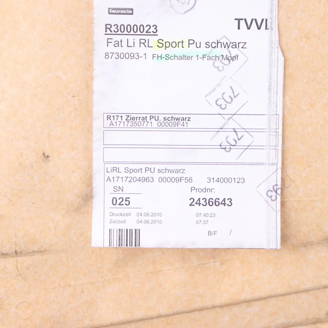 Door Card Mercedes SLK R171 Convertible Front Left N/S Black Leather Red Thread to with Part number A1717205563 Door Card Mercedes SLK R171 Convertible Front Left N/S Black Leather Red Thread - SKU A1717205563 - Part number A1717205563