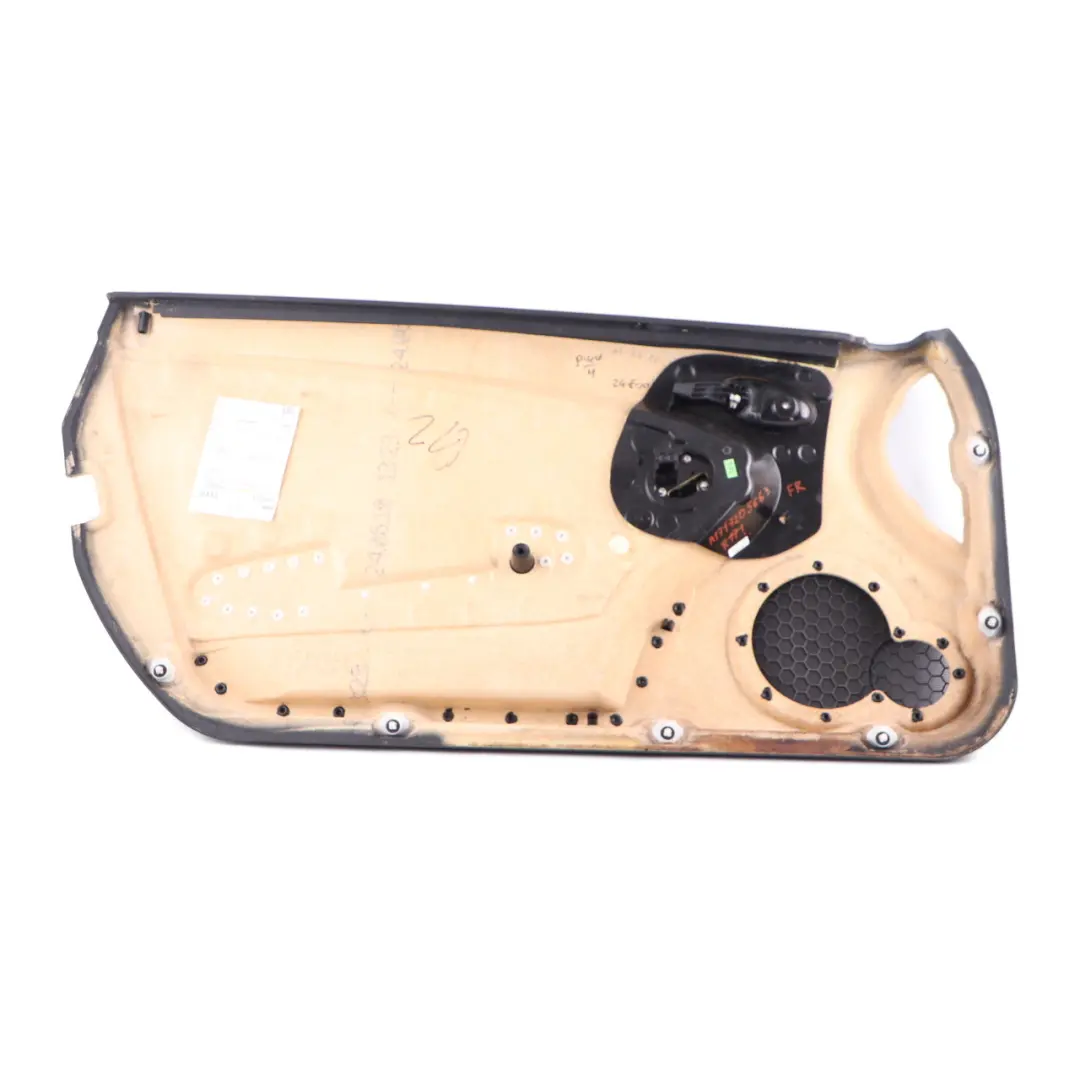 Tarjeta Puerta Delantera Derecha Cuero Negro Hilo Rojo para Mercedes R171 Convertible con número de pieza A1717205663 Mercedes R171 Convertible Tarjeta Puerta Delantera Derecha Cuero Negro Hilo Rojo - SKU A1717205663 - Número de pieza A1717205663