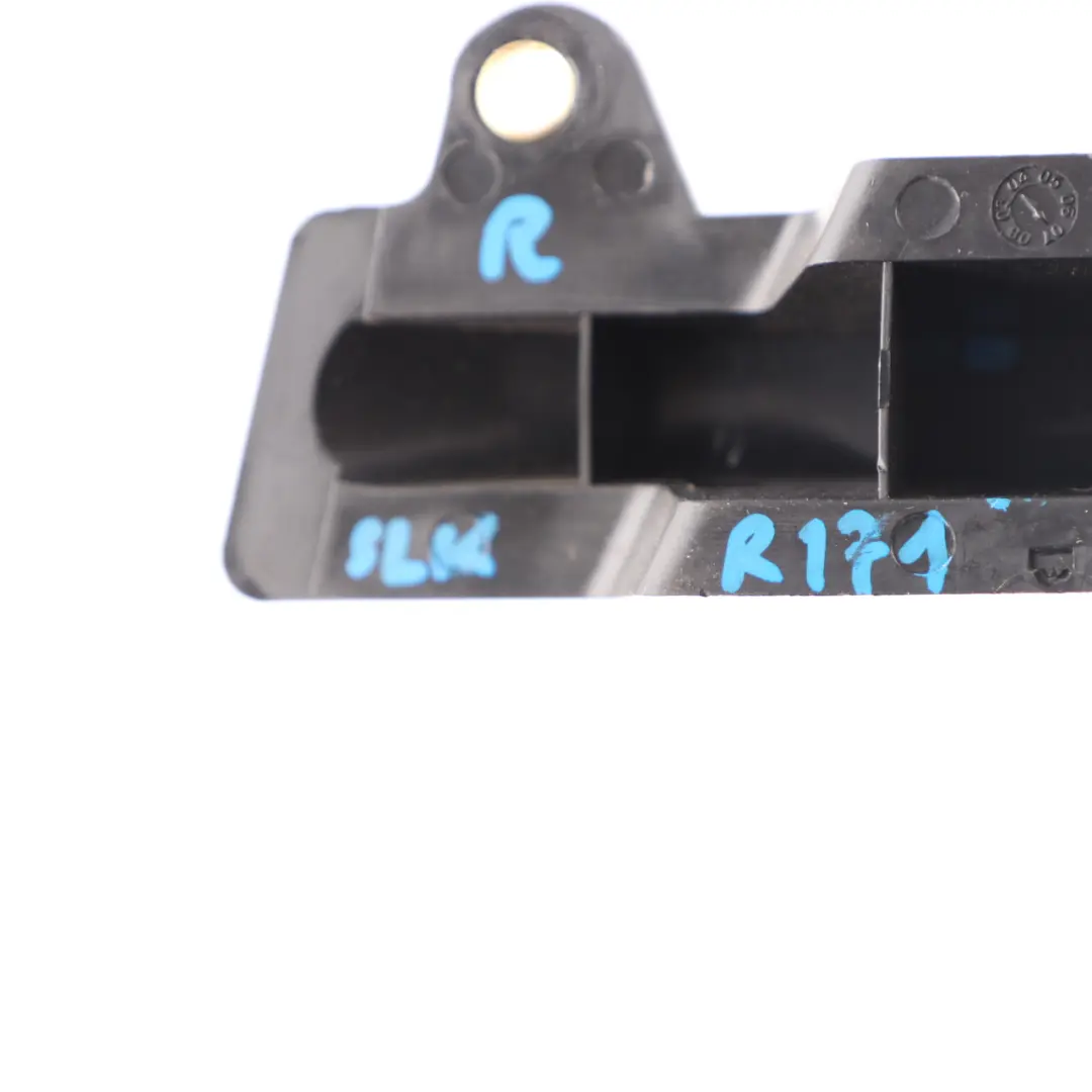 Trunk Lid Hinge Right O/S Trim Guide Cover Bracket to Mercedes SLK R171 with Part number A1717500255 Mercedes SLK R171 Trunk Lid Hinge Right O/S Trim Guide Cover Bracket - SKU A1717500255 - Part number A1717500255