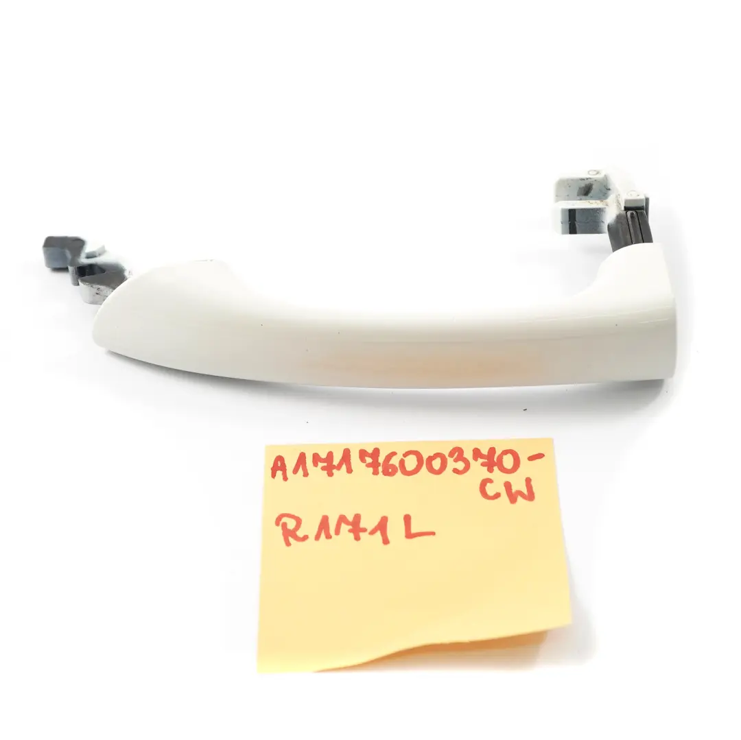 Maniglia Porta Anteriore Sinistra Esterna Bianco Calcite - 650 per Mercedes SLK R171 con numero di parte A1717600370 Mercedes SLK R171 Maniglia Porta Anteriore Sinistra Esterna Bianco Calcite - 650 - SKU A1717600370-CW - Numero di parte A1717600370