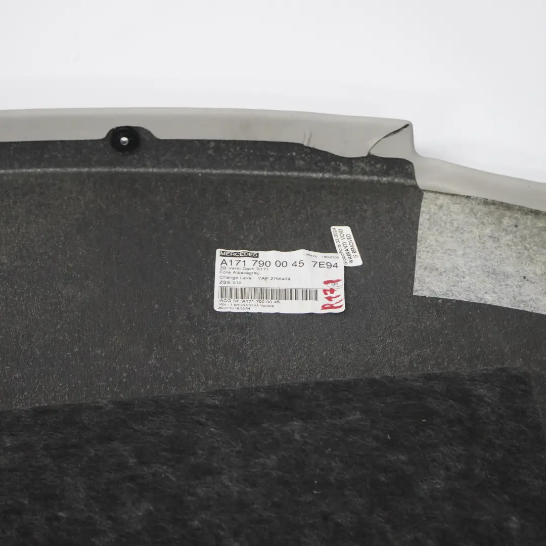  Roof Headlining Mercedes SLK R171 Interior Folding Top Trim Grey - SKU A1717900045 - Part number A1717900045