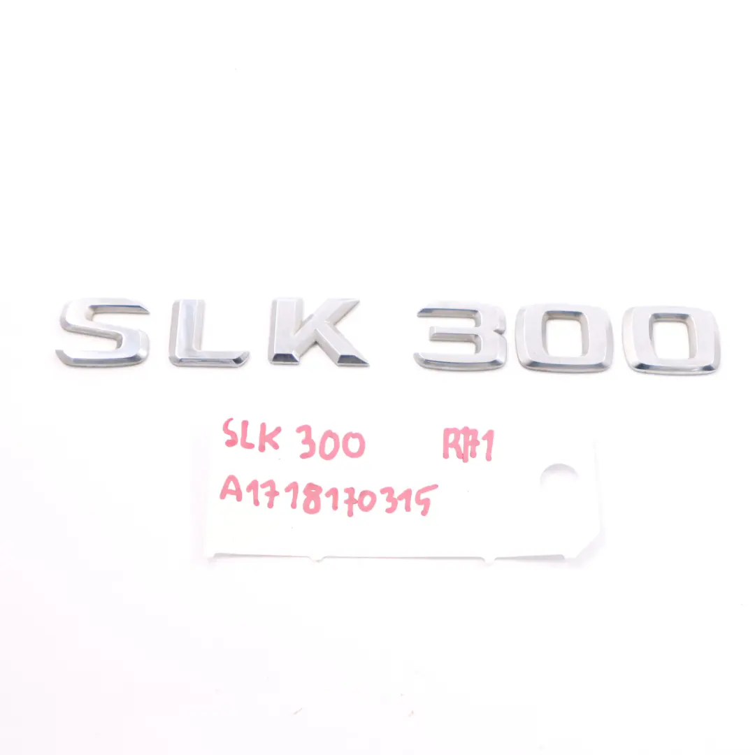 Emblema baule posteriore aderente per Mercedes R171 SLK 300 con numero di parte A1718170315 Mercedes R171 SLK 300 Emblema baule posteriore aderente - SKU A1718170315 - Numero di parte A1718170315