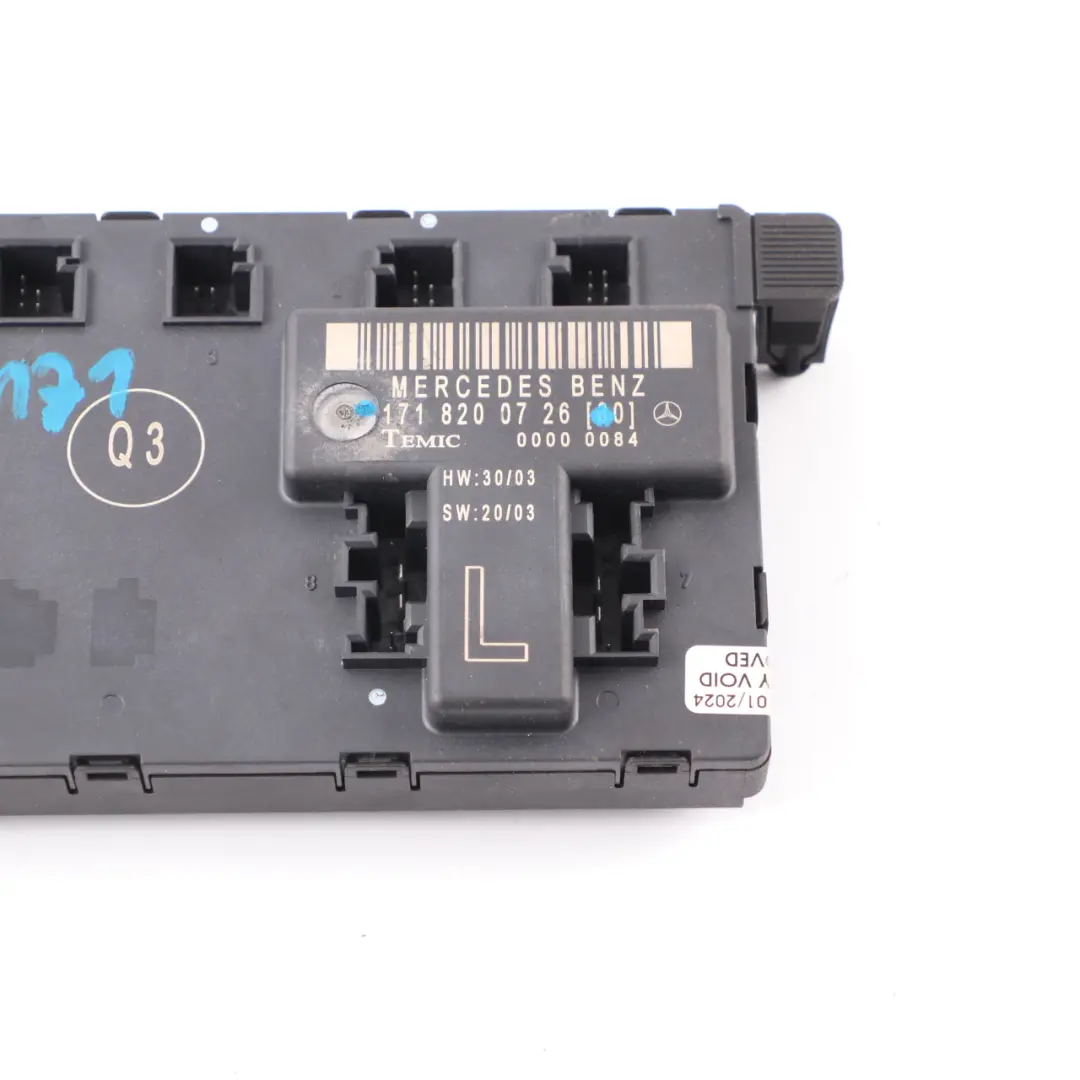 SLK200 Module Porte Avant Gauche Unité de Contrôle pour Mercedes R171 à propos du numéro de pièce A1718200726 Mercedes R171 SLK200 Module Porte Avant Gauche Unité de Contrôle - SKU A1718200726 - Numéro de pièce A1718200726