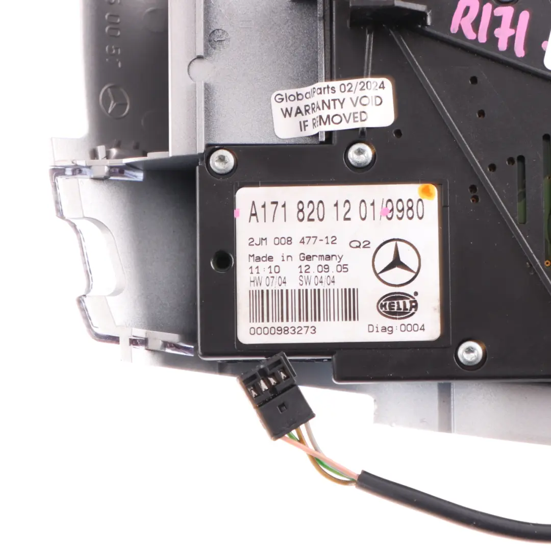 Mercedes SLK R171 Roof Light Interior Reading Lamp Control Panel - SKU A1718201201 - Part number A1718201201