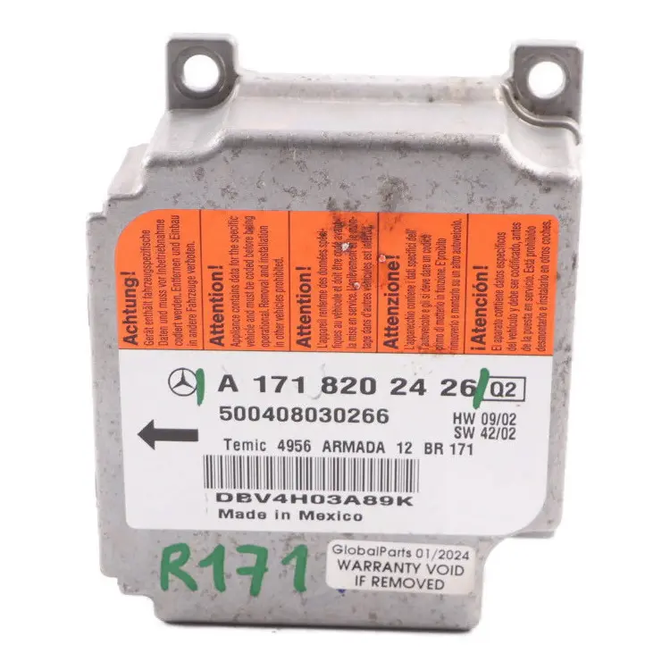 Mercedes R171 Module Safety Airbag SRC Sensor Control Module Unit A1718202426