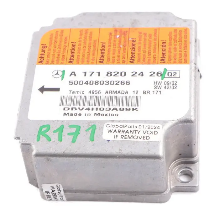 Module Safety Airbag SRC Sensor Control Module Unit to Mercedes R171 with Part number A1718202426 Mercedes R171 Module Safety Airbag SRC Sensor Control Module Unit - SKU A1718202426 - Part number A1718202426