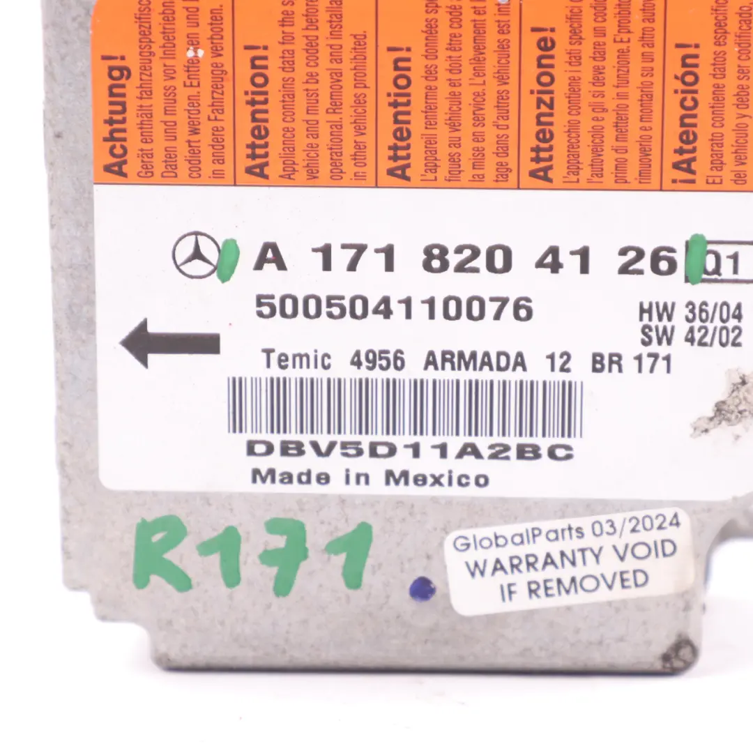Mercedes SLK R171 Front Air Module SRS Control Unit ECU - SKU A1718204126 - Part number A1718204126
