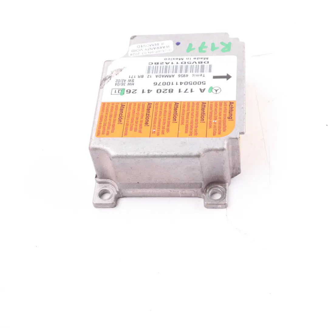 Modulo aria anteriore SRS Unità di controllo ECU per Mercedes SLK R171 con numero di parte A1718204126 Mercedes SLK R171 Modulo aria anteriore SRS Unità di controllo ECU - SKU A1718204126 - Numero di parte A1718204126