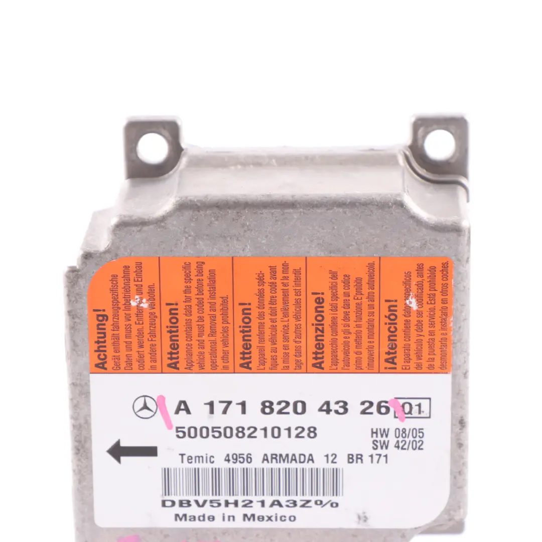 Mercedes SLK R171 Front Airbag Module Air Bag SRS Control Unit ECU - SKU A1718204326 - Part number A1718204326