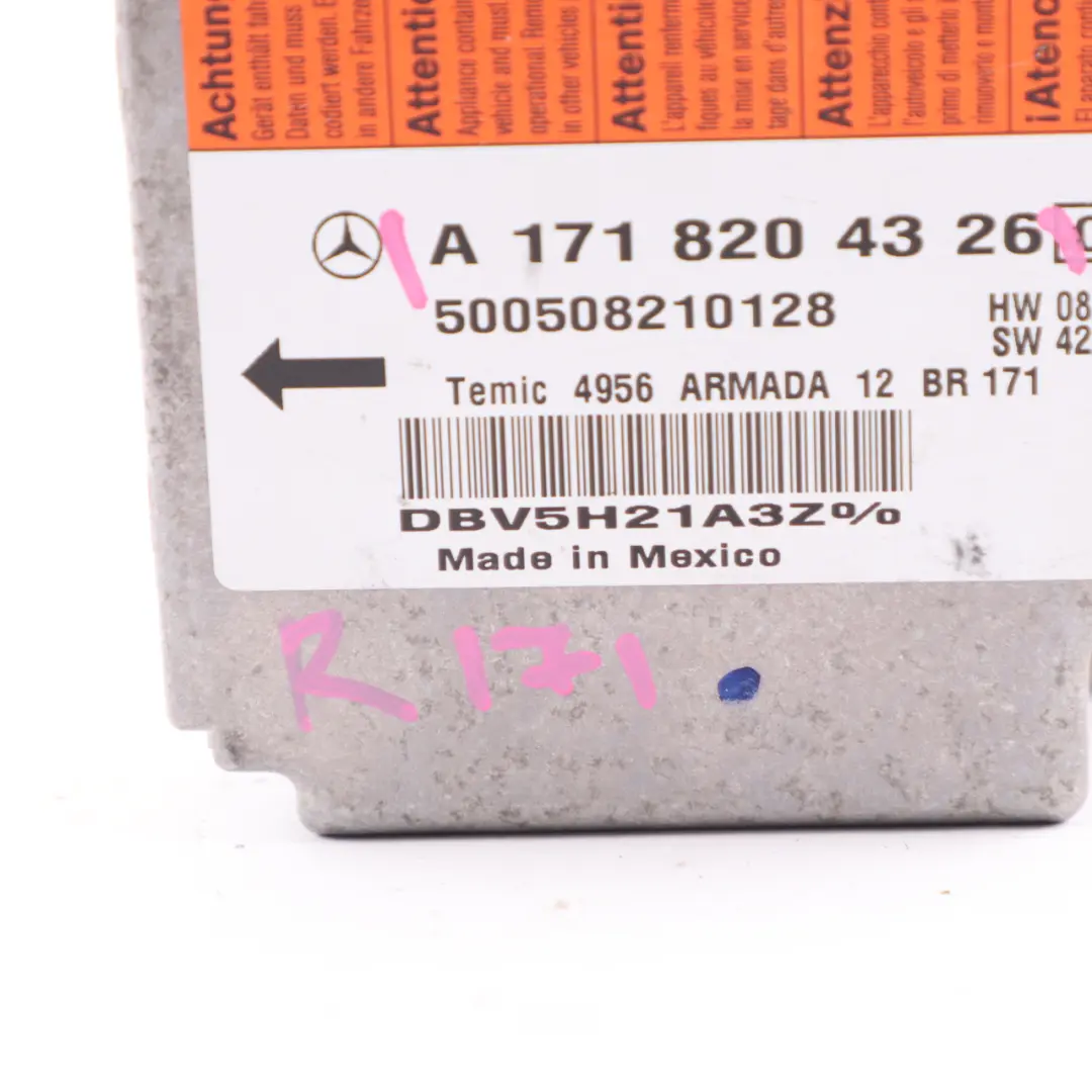Mercedes SLK R171 Front Airbag Module Air Bag SRS Control Unit ECU - SKU A1718204326 - Part number A1718204326