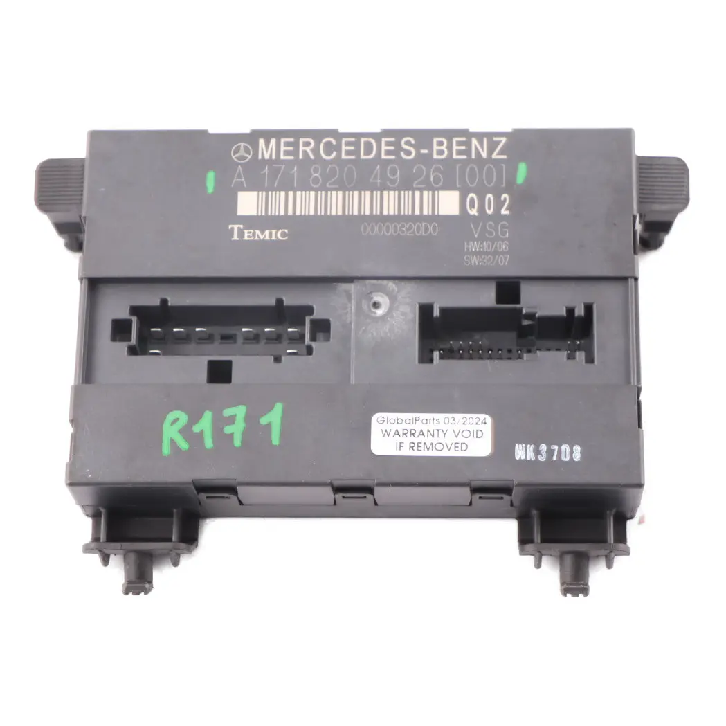 Mercedes SLK R171 Roadster Soft Top Techo Plegable Módulo De Control A1718204926