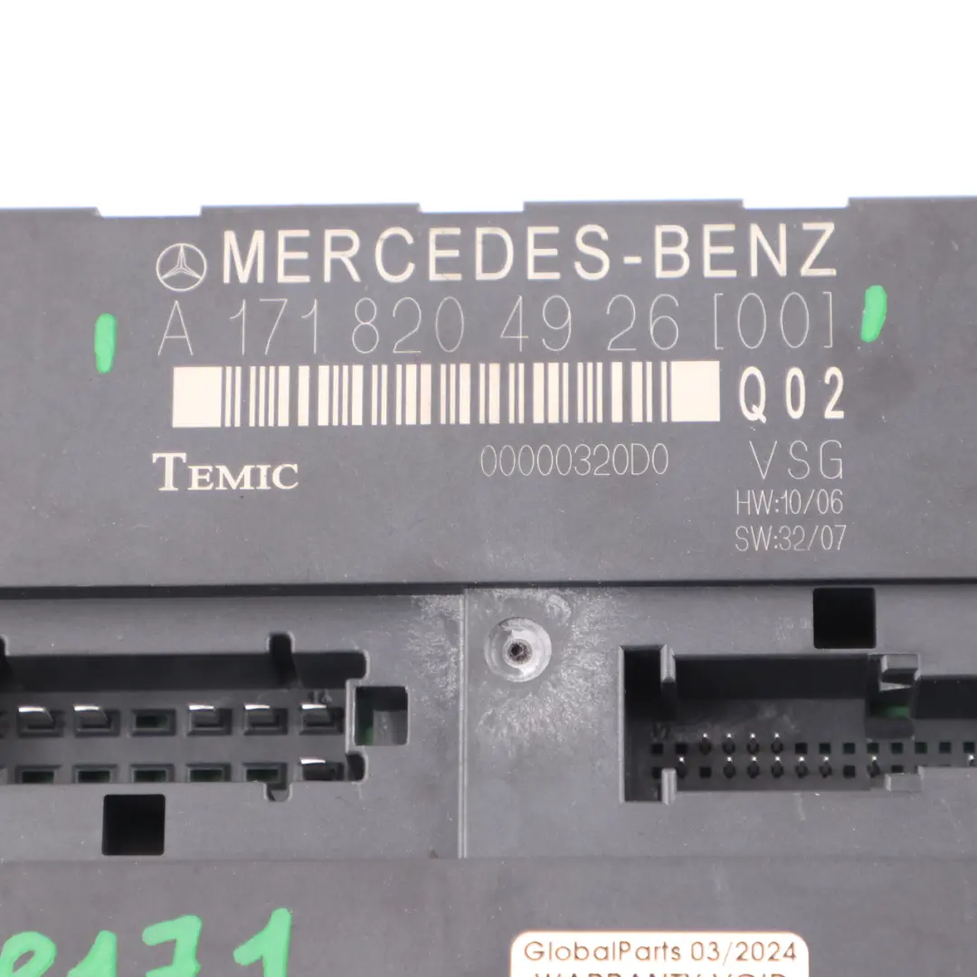 Soft Top Tetto Apribile Modulo Controllo per Mercedes SLK R171 Roadster con numero di parte A1718204926 Mercedes SLK R171 Roadster Soft Top Tetto Apribile Modulo Controllo - SKU A1718204926 - Numero di parte A1718204926