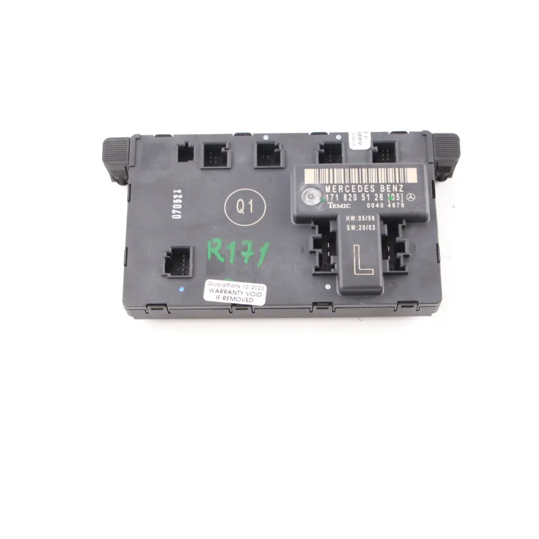 Modulo porta anteriore sinistro Unità controlo ECU per Mercedes SLK R171 con numero di parte A1718205126 Mercedes SLK R171 Modulo porta anteriore sinistro Unità controlo ECU - SKU A1718205126 - Numero di parte A1718205126