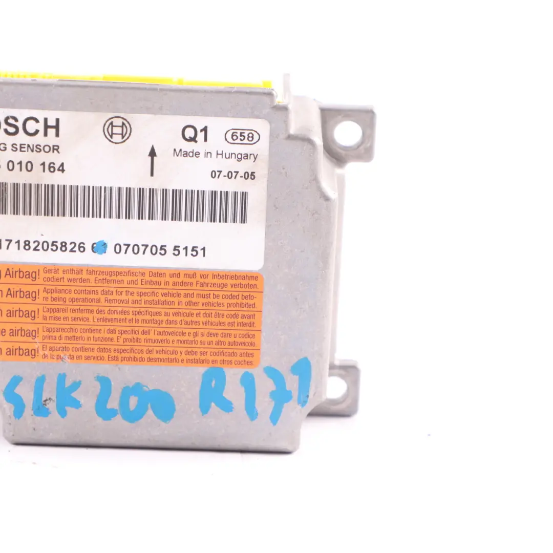 Mercedes SLK R171 Módulo De Aire Bolsa SRS Unidad De Control ECU - SKU A1718205826 - Número de pieza A1718205826