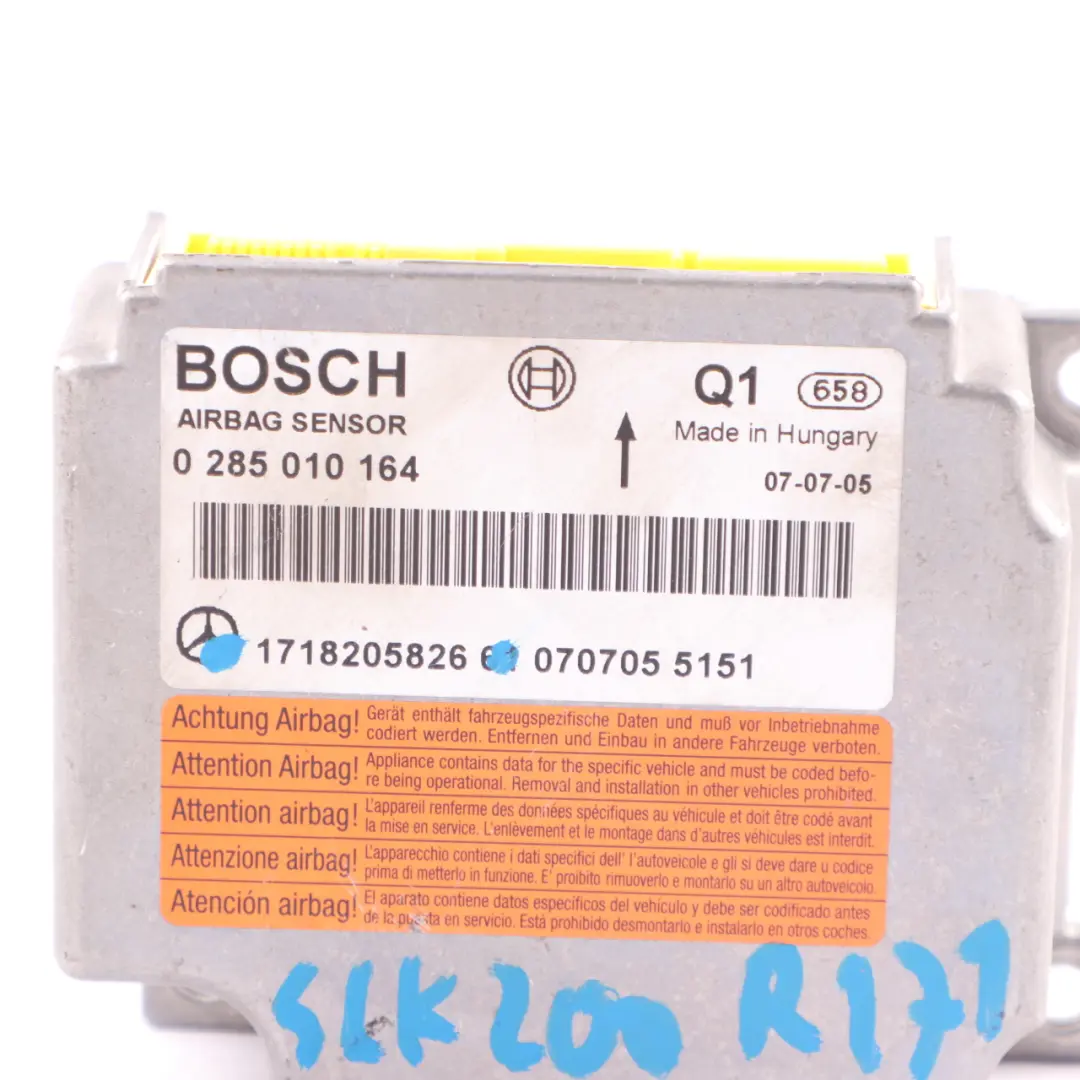 Modulo Aria Borsa SRS Unità Di Controllo ECU per Mercedes SLK R171 con numero di parte A1718205826 Mercedes SLK R171 Modulo Aria Borsa SRS Unità Di Controllo ECU - SKU A1718205826 - Numero di parte A1718205826