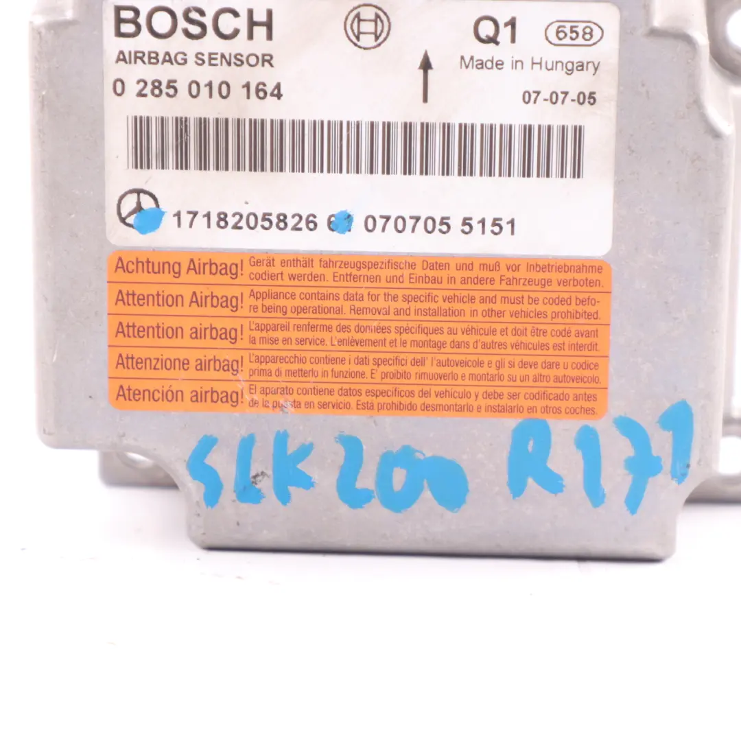 Mercedes SLK R171 Air Module Bag SRS Control Unit ECU - SKU A1718205826 - Part number A1718205826