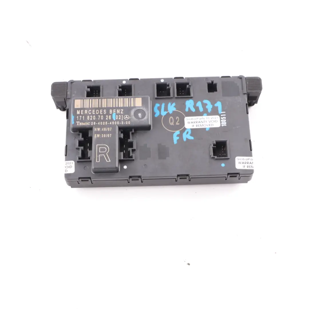 Modulo porta Unità controllo anteriore destra ECU per Mercedes SLK R171 con numero di parte A1718207026 Mercedes SLK R171 Modulo porta Unità controllo anteriore destra ECU - SKU A1718207026 - Numero di parte A1718207026