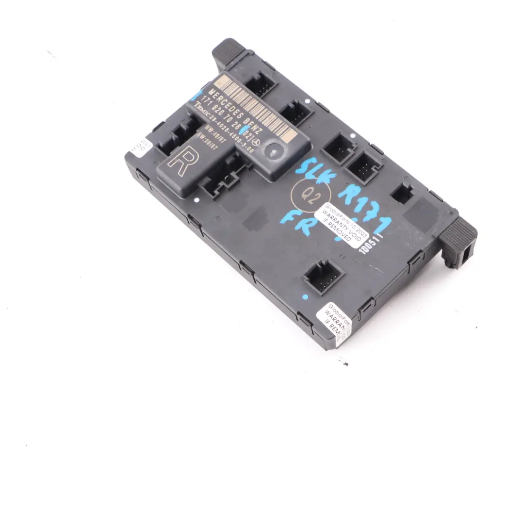 Módulo de Puerta Delantera Derecha Control ECU para Mercedes SLK R171 con número de pieza A1718207026 Mercedes SLK R171 Módulo de Puerta Delantera Derecha Control ECU - SKU A1718207026 - Número de pieza A1718207026