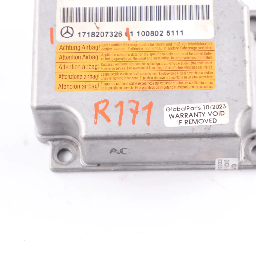 Mercedes R171 Airbag Module SRS Control Unit Crash Sensor ECU - SKU A1718207326 - Numéro de pièce A1718207326