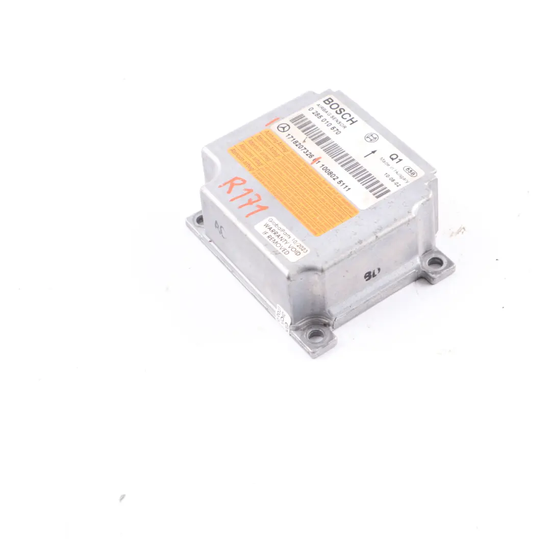 Airbag Modulo SRS Unità di controllo sensore crash ECU per Mercedes R171 con numero di parte A1718207326 Mercedes R171 Airbag Modulo SRS Unità di controllo sensore crash ECU - SKU A1718207326 - Numero di parte A1718207326
