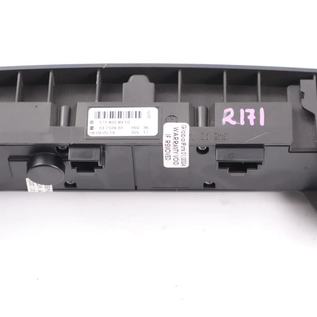 Hazard Switch Panel Heated Seat Control to Mercedes R171 with Part number A1718208310 Mercedes R171 Hazard Switch Panel Heated Seat Control - SKU A1718208310 - Part number A1718208310