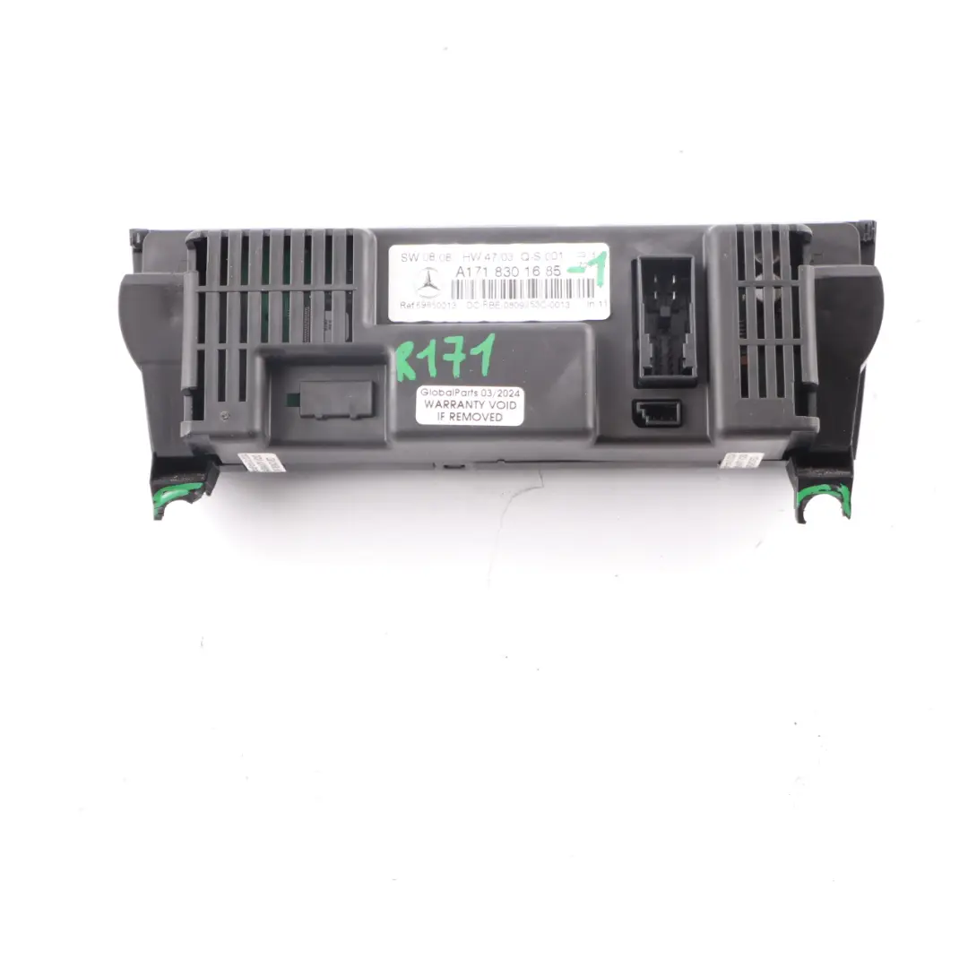 Conditioning Heater Blower Control Panel Switch to Mercedes R171 Air with Part number A1718301685 Mercedes R171 Air Conditioning Heater Blower Control Panel Switch - SKU A1718301685-1 - Part number A1718301685
