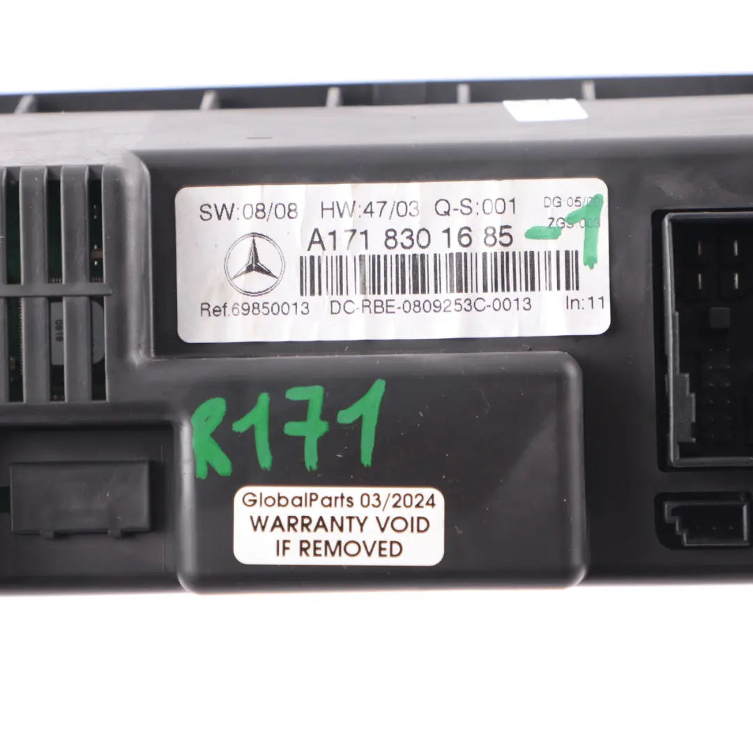 Mercedes R171 Air Conditioning Heater Blower Control Panel Switch - SKU A1718301685-1 - Part number A1718301685