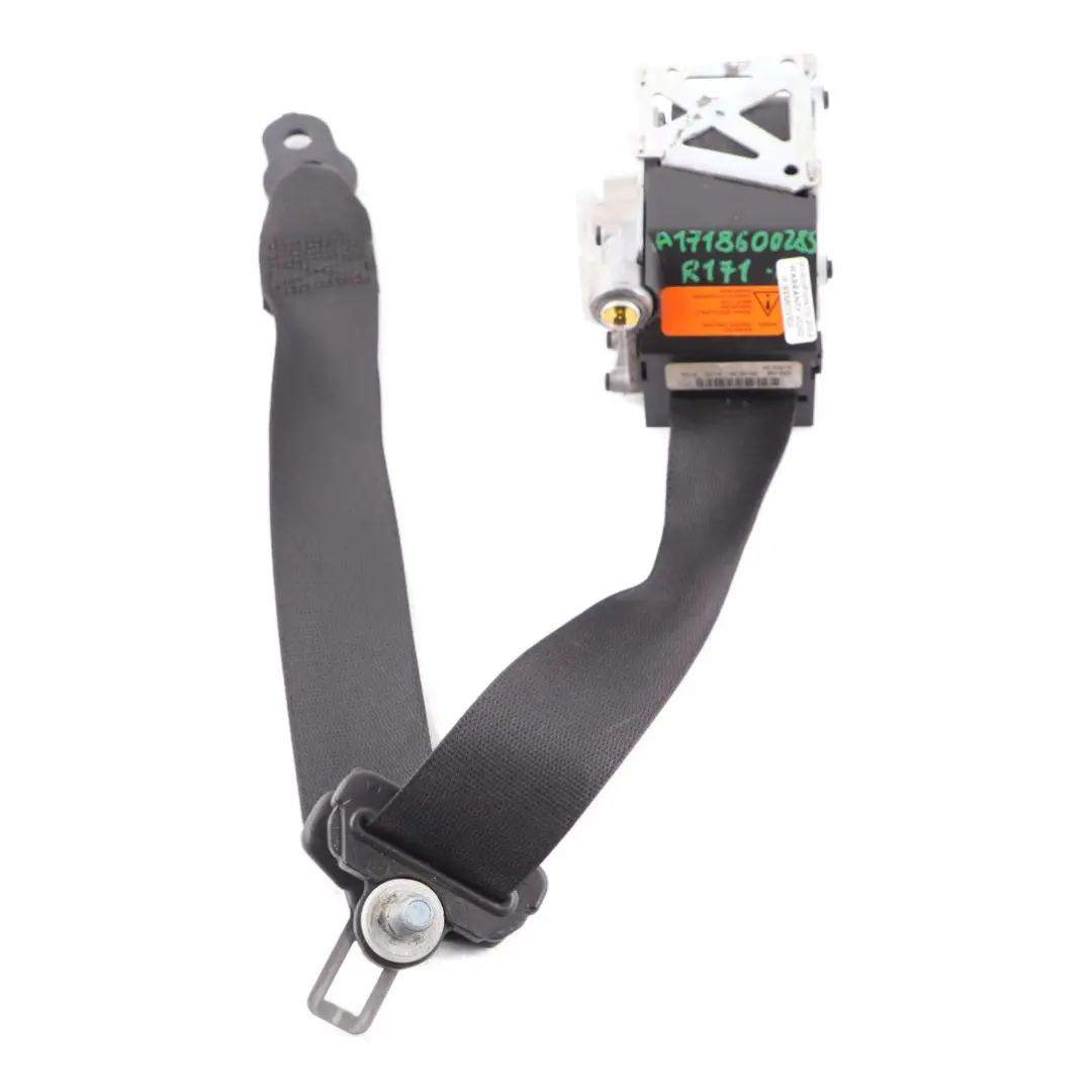 Mercedes R171 Seat Belt Front Right O/S Upper Belt Black - SKU A1718600285 - Part number A1718600285