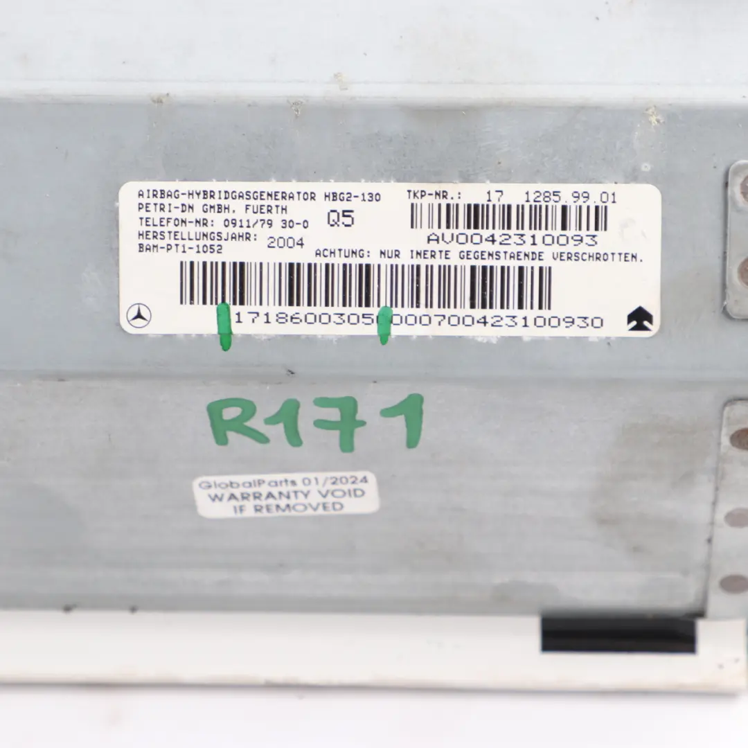 Module d'air Passenger Side Dash Side SRS pour Mercedes SLK R171 à propos du numéro de pièce A1718600305 Mercedes SLK R171 Module d'air Passenger Side Dash Side SRS - SKU A1718600305 - Numéro de pièce A1718600305