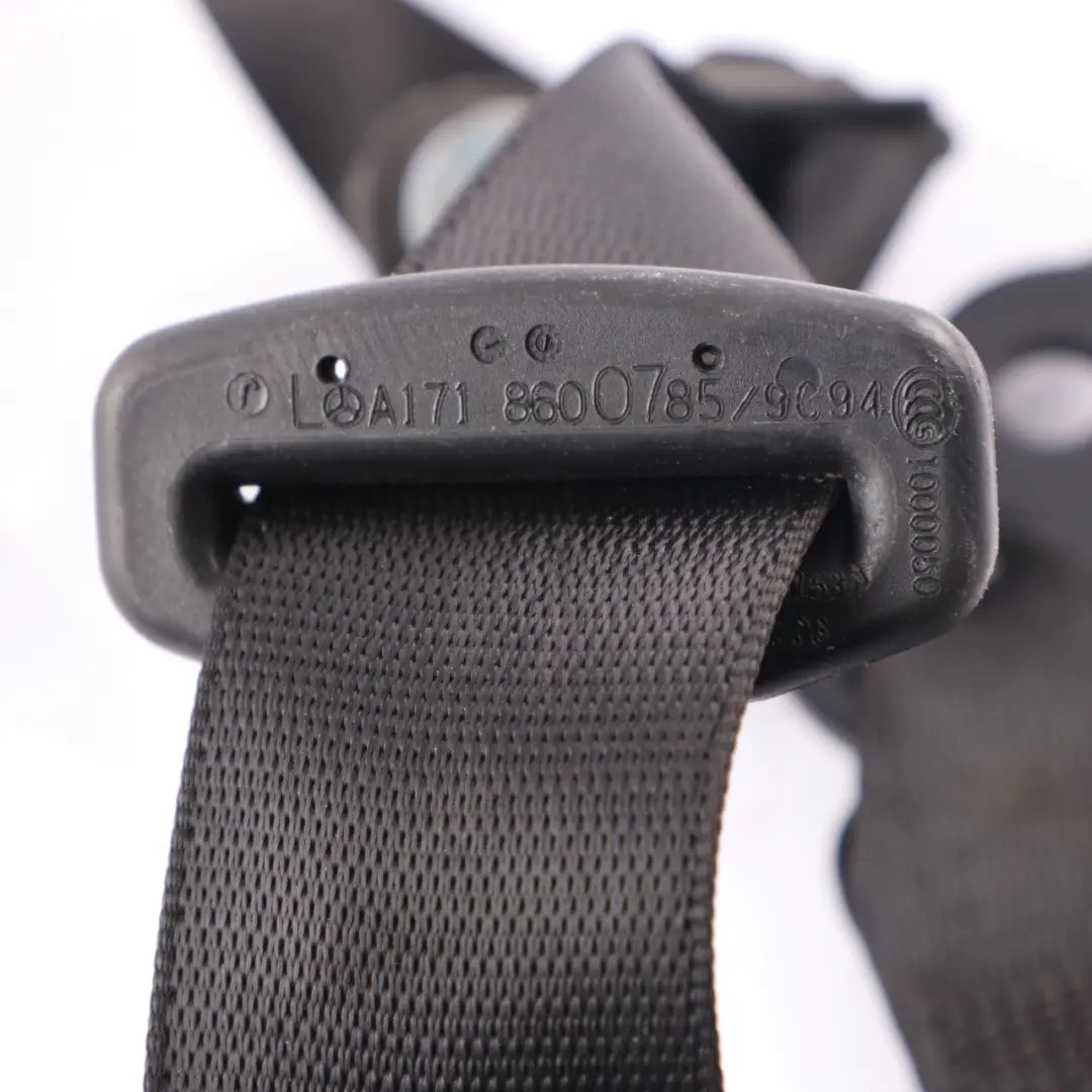 Belt Front Left N/S Upper Belt Black to Mercedes R171 Seat with Part number A1718600785 Mercedes R171 Seat Belt Front Left N/S Upper Belt Black - SKU A1718600785 - Part number A1718600785