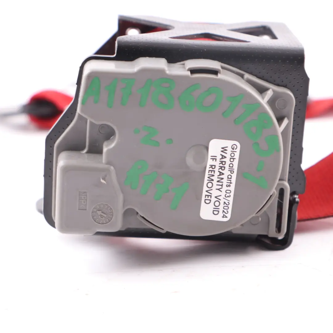 Belt Front Left N/S Upper Seatbelt Red to Mercedes SLK R171 Seat with Part number A1718601185 Mercedes SLK R171 Seat Belt Front Left N/S Upper Seatbelt Red - SKU A1718601185-1 - Part number A1718601185