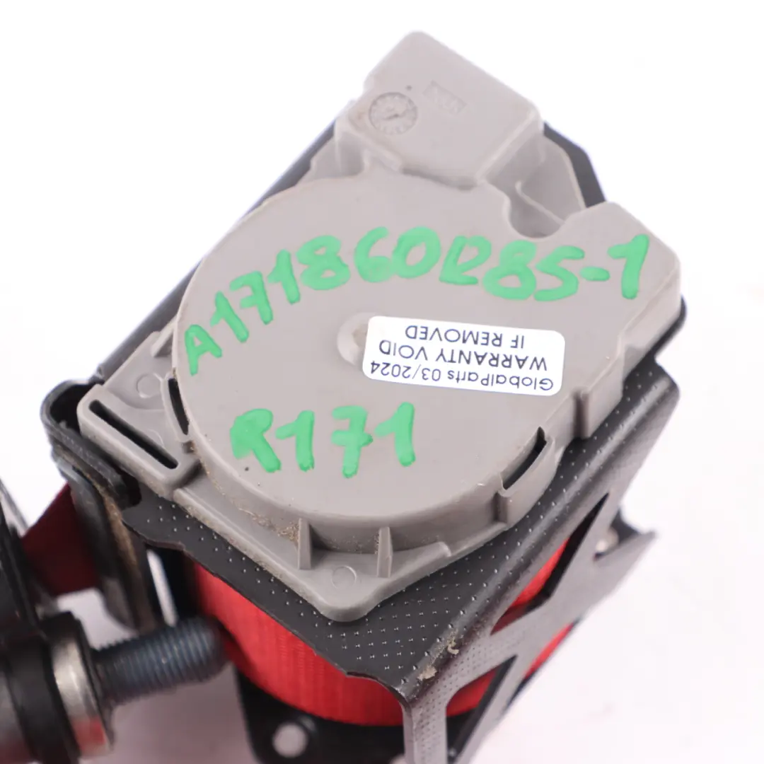 Mercedes SLK R171 Seat Belt Front Right O/S Upper Seatbelt Red - SKU A1718601285-1 - Part number A1718601285