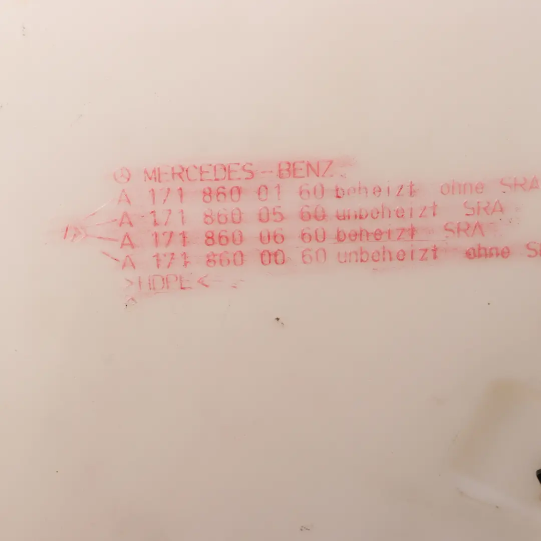 Scheibenwaschanlage Flasche Tank Windschutzscheibe Reservoir für Mercedes SLK R171 mit Teilenummer A1718690420 Mercedes SLK R171 Scheibenwaschanlage Flasche Tank Windschutzscheibe Reservoir - SKU A1718690420 - Teilenummer A1718690420