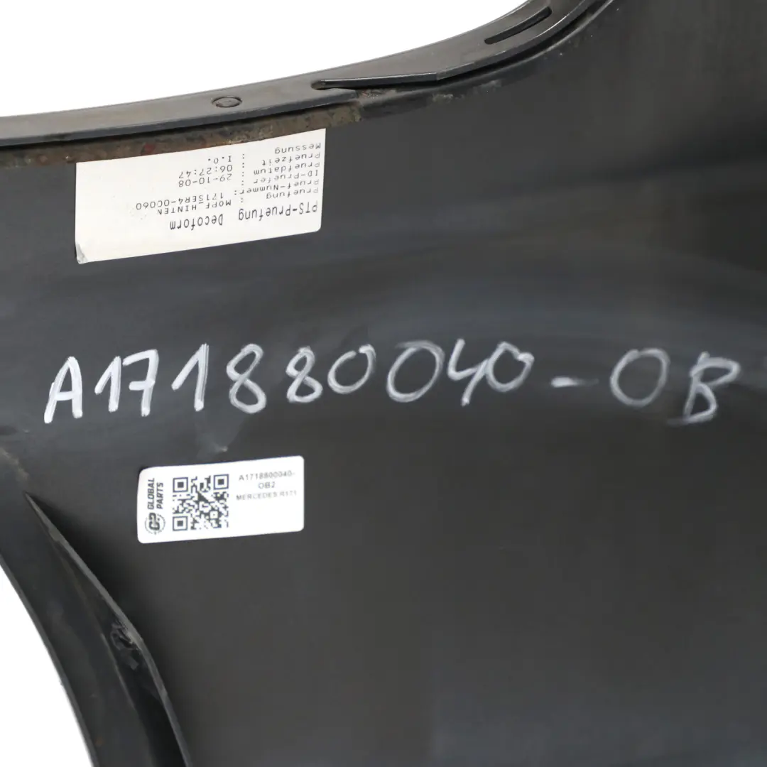 Bumper Trim Panel Covering Sport Obsidian Black - 197 to Mercedes SLK R171 Rear with Part number A1718800040 Mercedes SLK R171 Rear Bumper Trim Panel Covering Sport Obsidian Black - 197 - SKU A1718800040-OB - Part number A1718800040