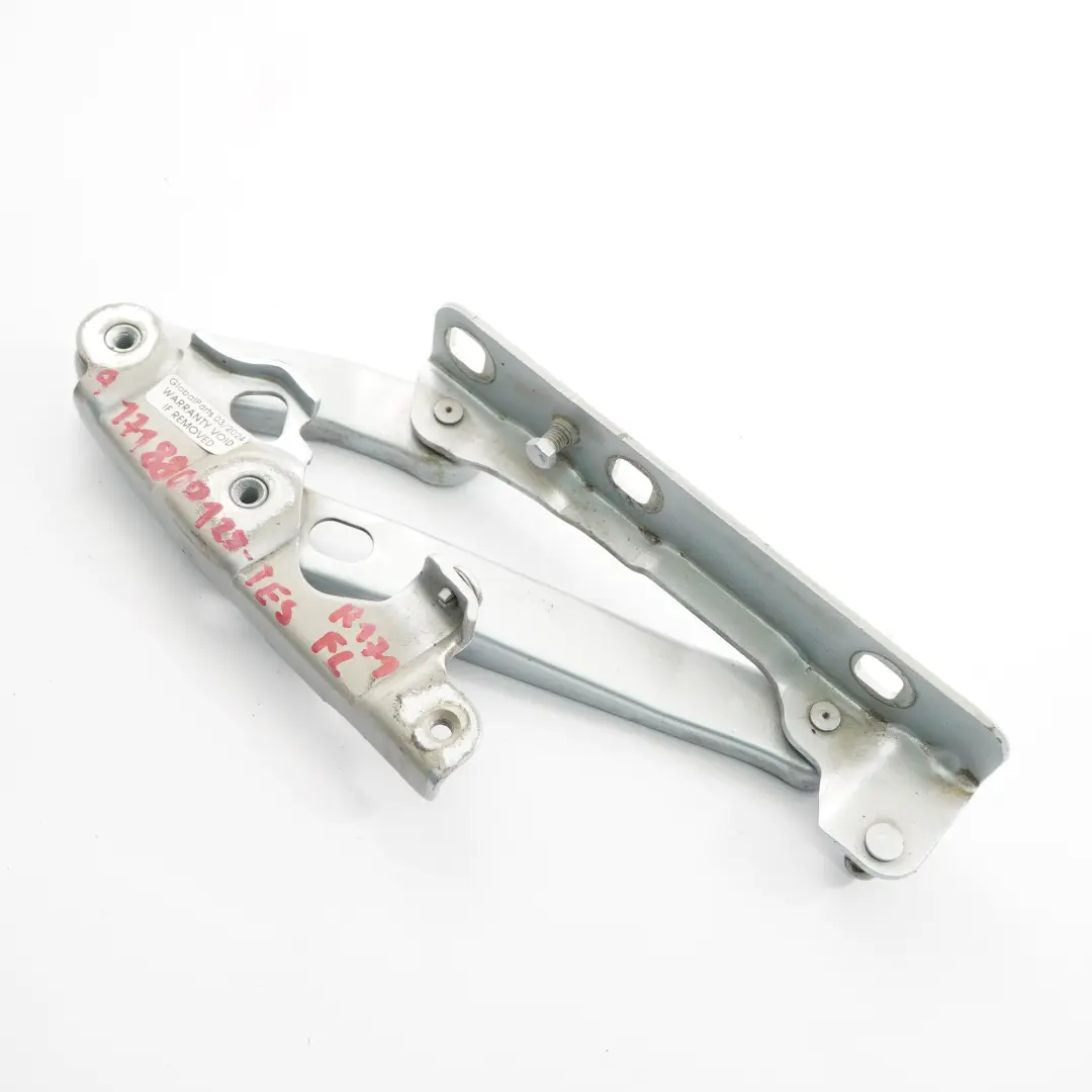 Capó Bisagra Delantera Izquierda Tellurium Plata 762 para Mercedes R171 con número de pieza A1718800128 Mercedes R171 Capó Bisagra Delantera Izquierda Tellurium Plata 762 - SKU A1718800128-TES - Número de pieza A1718800128