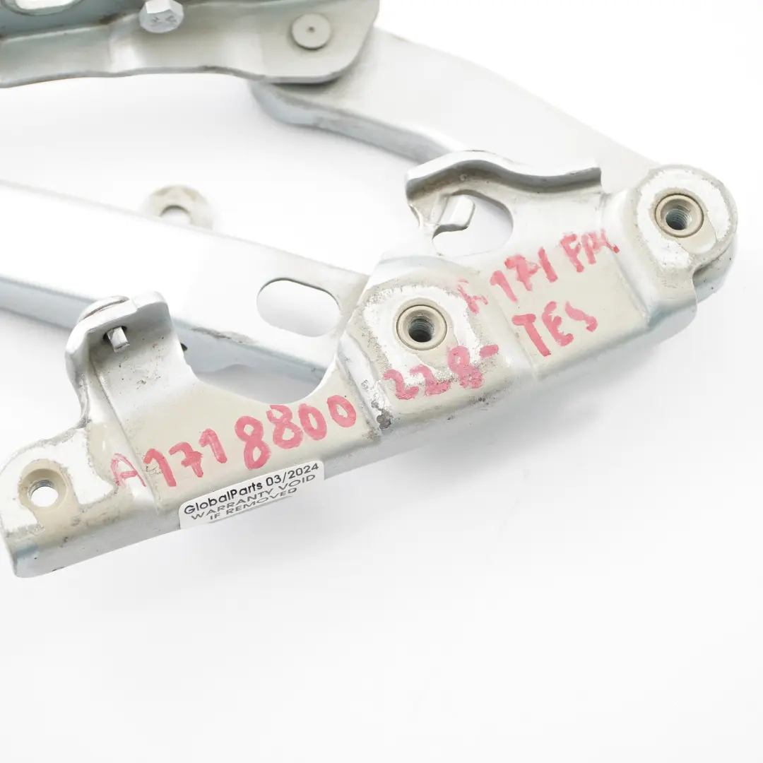 Hood Bonnet Hinge Front Right O/S Tellurium Silver 762 to Mercedes R171 with Part number A1718800228 Mercedes R171 Hood Bonnet Hinge Front Right O/S Tellurium Silver 762 - SKU A1718800228-TES - Part number A1718800228